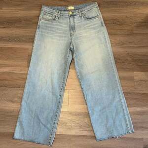 KUT from the Kloth Charlotte High Rise Culotte Wide Leg Raw Hem Jeans 10